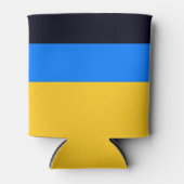 黄色の青ストライプ色 缶クーラー (正面)