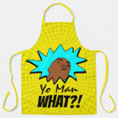 黄色の青ヨーマンマグショット漫画 エプロン (正面)