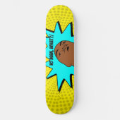 黄色の青ヨーマンマグショット漫画 スケートボード (正面)
