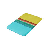 黄色の青数々の色のパタストライプのーン バスマット (アングル)