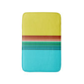 黄色の青数々の色のパタストライプのーン バスマット (正面縦)