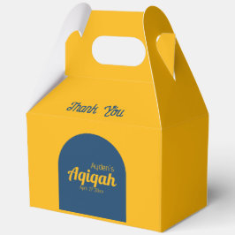 黄色の青無地の色プレーン、Aqiqah赤ちゃんシャワー フェイバーボックス