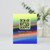 黄色の青色のQ Rコードを追加する専門職名ima (スタンド正面)