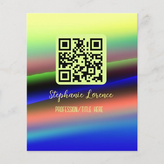 黄色の青色のQ Rコードを追加する専門職名ima (正面)