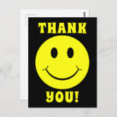 黄色の顔のスマイルありがとう ポストカード (正面/裏面)