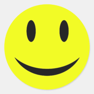 黄色の顔シール ラウンドシール