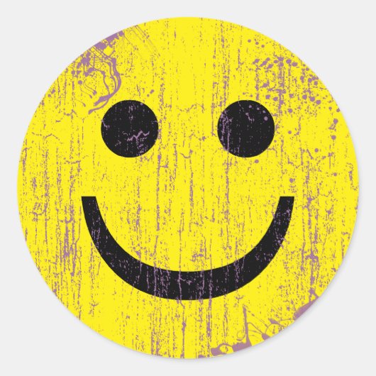 黄色の顔動揺して – および高齢者 ラウンドシール (正面)