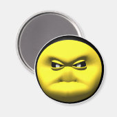 黄色の顔怒。 マグネット (正面/裏面)