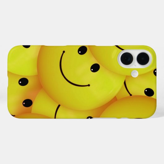 黄色の顔 Case-Mate iPhoneケース (裏面 (横))