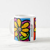 黄色の風車のデイジー コーヒーマグカップ (正面左)