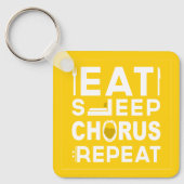黄色の食べスリープコーラス繰り返しブロックキーチェーン キーホルダー (正面)