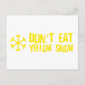 黄色の食べ雪を避けおもしろいる – 喜劇，ユーモア ポストカード (正面)