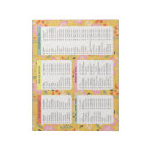 黄色の食料品リストノートパッド、食料品リストメモ帳 ノートパッド (回転)