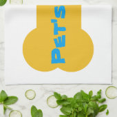 黄色の骨パーソナライズされた犬キッチンタオル キッチンタオル (折り畳み)