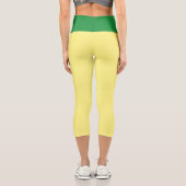 黄色の高いウェイストカプリスの常緑らせん状 カプリレギンス (裏面)