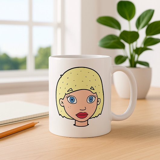 黄色の髪の女性 コーヒーマグカップ