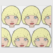 黄色の髪の女性 ラッピングペーパー (フラット)