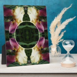 黄色の髭の虹彩の花自分の写真を作成 フォトプラーク