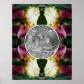 黄色の髭の虹彩の花自分の写真を作成 ポスター (正面)