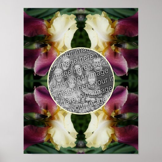 黄色の髭の虹彩の花自分の写真を作成 ポスター (正面)