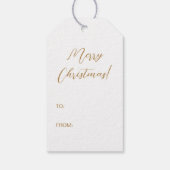 黄色の鹿の形フェイク状グリッターと文字 ギフトタグ (裏面)