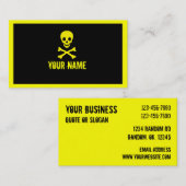 黄色の黒いスカルクロスボーンのカスタマイズ可能なカード 名刺 (正面/裏面)