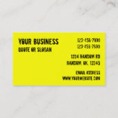 黄色の黒いスカルクロスボーンのカスタマイズ可能なカード 名刺 (裏面)