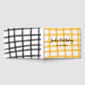 黄色の黒いチェッカーボード名の誕生日を追加 ゲストブック (全面)