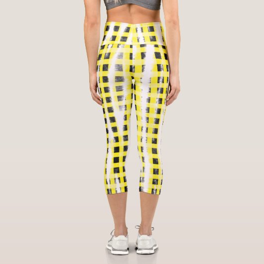 黄色の黒いチェックボード名を追加モノグラム名let カプリレギンス (裏面)