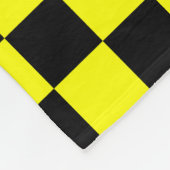 黄色の黒いチェッ市松模様にクパターン フリースブランケット (角)