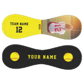 黄色の黒いチーム名プレイヤー番号写真 ソフトボール (パネル)