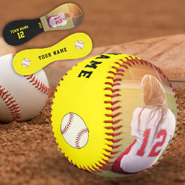 黄色の黒いチーム名プレイヤー番号写真 ソフトボール