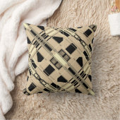 黄色の黒いトープ豊かな黄褐色の斜め小さい形状 クッション (ブランケット)