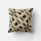 黄色の黒いトープ豊かな黄褐色の斜め小さい形状 クッション (裏面)