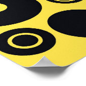 黄色の黒いレトロサークルのポスター ポスター (角)