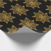 黄色の黒い串に刺すような花 ラッピングペーパー (角)