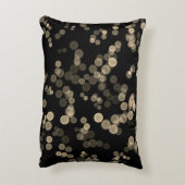 黄色の黒い抽象芸術バブル《写真》ぼけ味パターン アクセントクッション (裏面(縦))