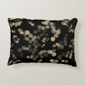 黄色の黒い抽象芸術バブル《写真》ぼけ味パターン アクセントクッション (裏面)