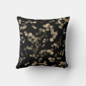 黄色の黒い抽象芸術バブル《写真》ぼけ味パターン クッション (裏面)