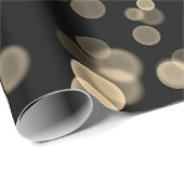 黄色の黒い抽象芸術バブル《写真》ぼけ味パターン ラッピングペーパー (ロールコーナー)