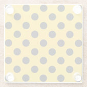 黄色の黒い水玉模様 ガラスコースター (裏面)