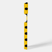 黄色の黒い水玉模様 iPhoneケース (右側面)