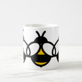 黄色の黒い(昆虫)マルハナバチミツバチのおもしろいハチの画像 コーヒーマグカップ (中央)