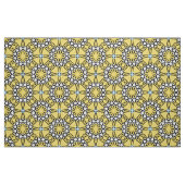 黄色の黒と白のモザイクパターン ファブリック (ファットクウォーター)