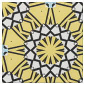 黄色の黒と白のモザイクパターン ファブリック (クローズアップ)