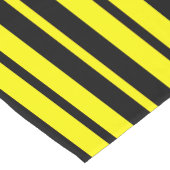 黄色の黒の垂直ストライプ線のパターン ショートテーブルランナー (コーナー)