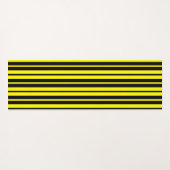 黄色の黒の垂直ストライプ線のパターン ヨガマット (裏面(横))