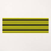 黄色の黒の垂直ストライプ線のパターン ヨガマット (正面(横))