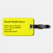 黄色の黒の壊れやすいハンドルと気にありがとう ラゲッジタグ (裏面横)