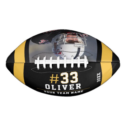 黄色の黒名番号チーム写真 アメリカンフットボール (正面)
